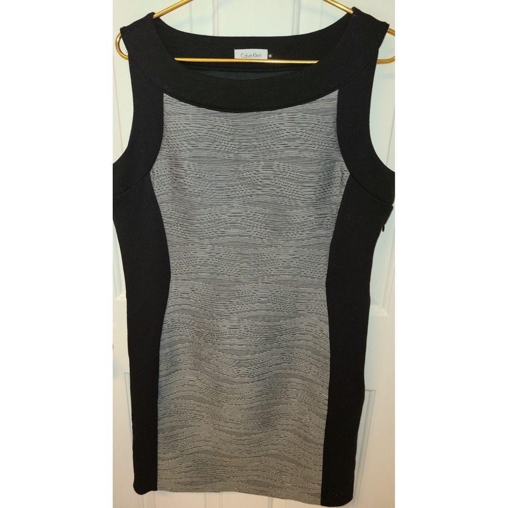 calvin klein dress Black And Gray Sz 16 Career Boss Lady Workwear Comfortable!